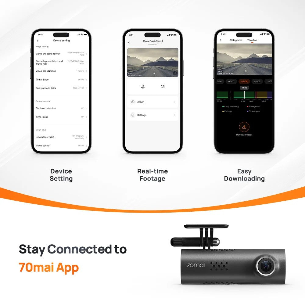 Pack 70mai Dash Cam M200 HDR