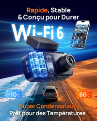 70mai A810 Lite avec Wi-Fi 6 et supercondensateur, résiste de -10°C à 60°C
