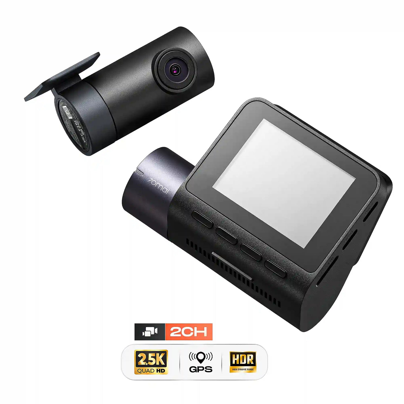 70mai A410 2CH 2.5K HDR avec GPS – Dashcam Avant ; Arrière (Supercondensateur)