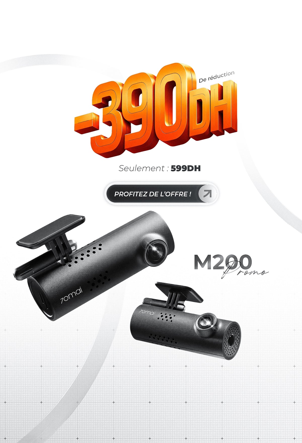 70mai M200 dashcam à 599 DH au lieu de 989 DH