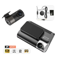 Pack 70mai A800SE 4K 4G : dashcam avant et arrière, carte mémoire et kit hardwire