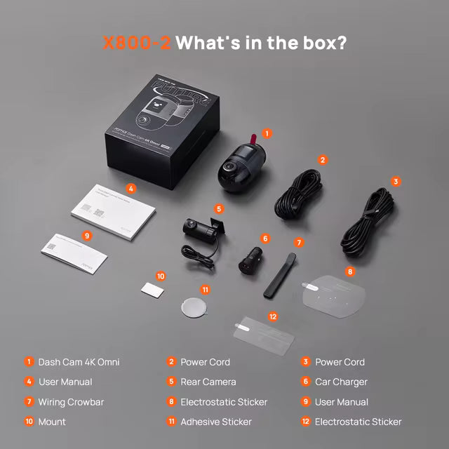 Dash Cam Omni X800 4K 360°